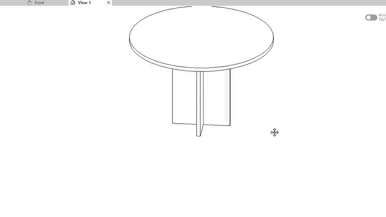 The round table as a family in the Revit family editor